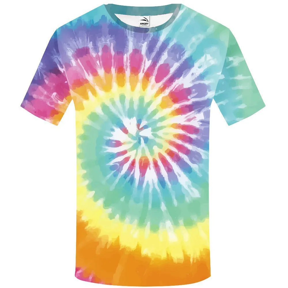 

New Hot Sale Color Vortex 3d Prited Tshirt Mens Short Sleeve Casual Oversized T-shirt Fashion Men Clothing Male Tees
