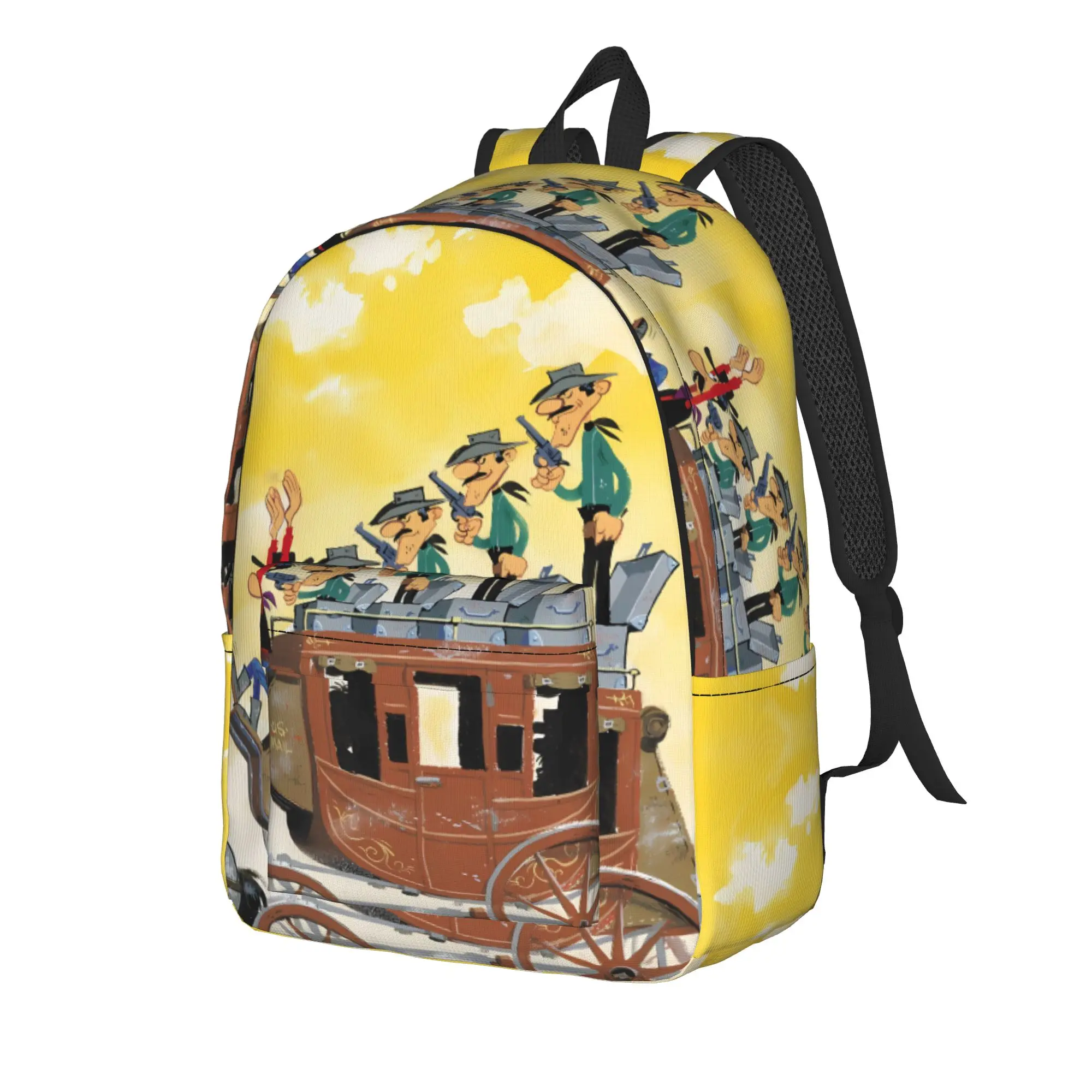 Lucky Luke Cartoon Comics (10) Backpack  Daily Backpacks Teen Designer Print High School Bags Casual Rucksack