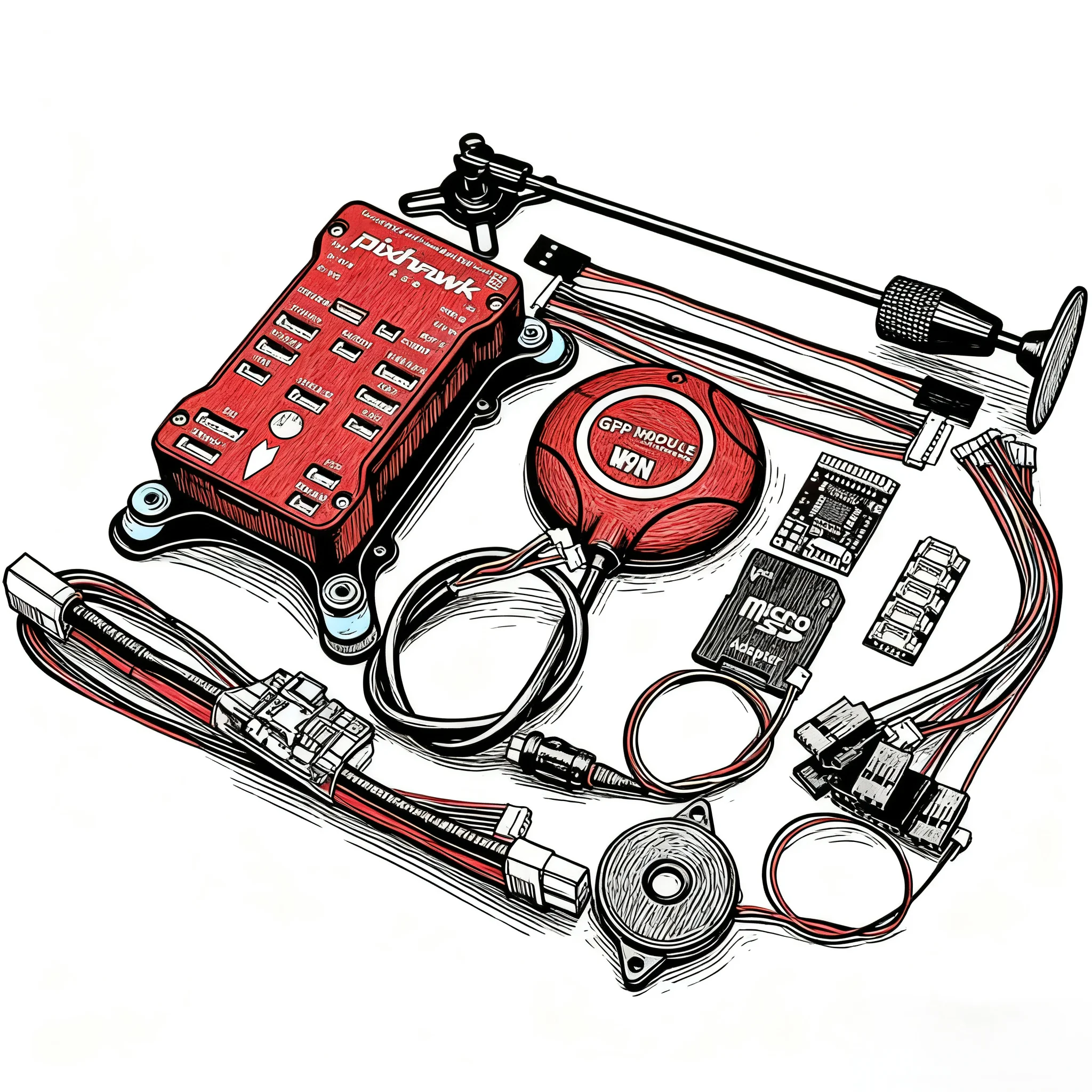 

Pixhawk PX4 M9N GPS PIX 2.4.8 32-битный контроллер полета с автопилотом, предохранительный переключатель, зуммер PPM I2C RC Quadcopter Ardupilot