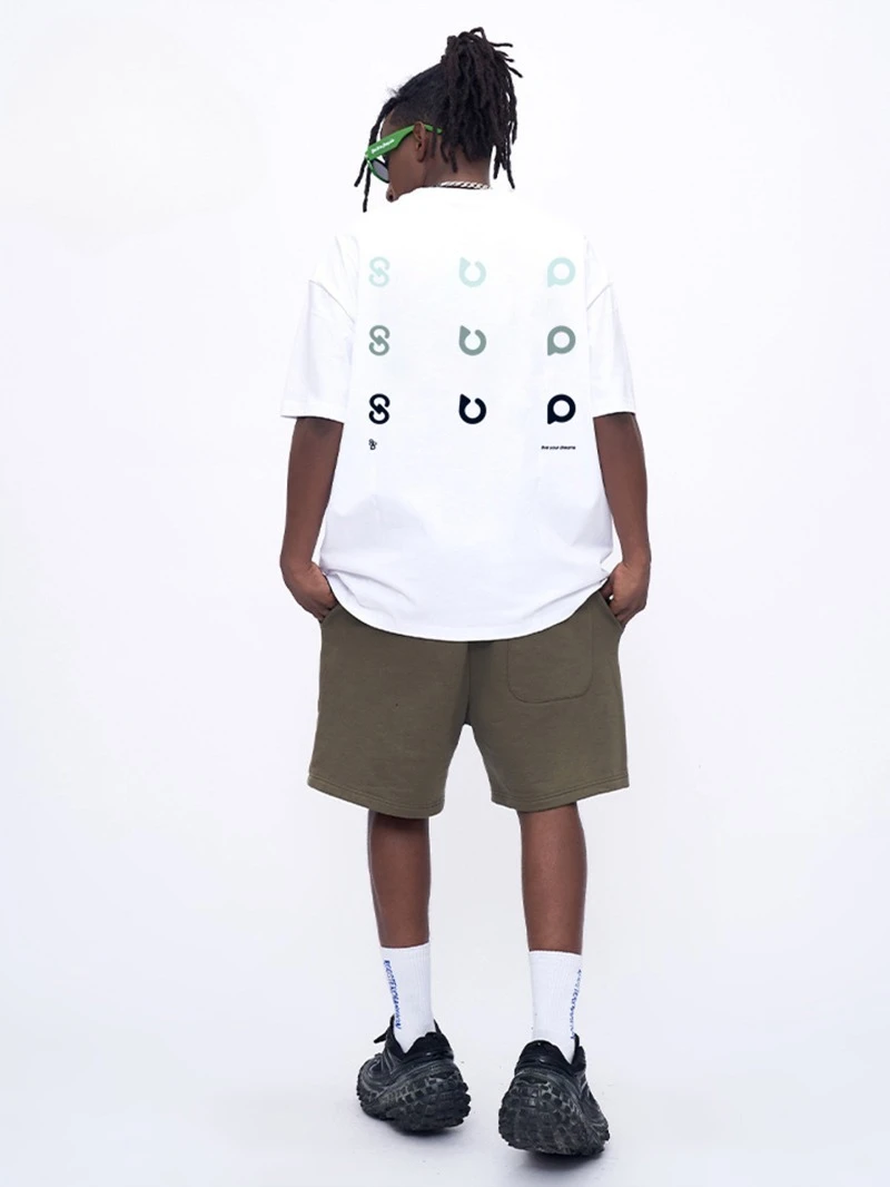 

2025 Summer New trendy sporty pattern printed T-shirt cotton fashionable casual short-sleeved men's and women's top