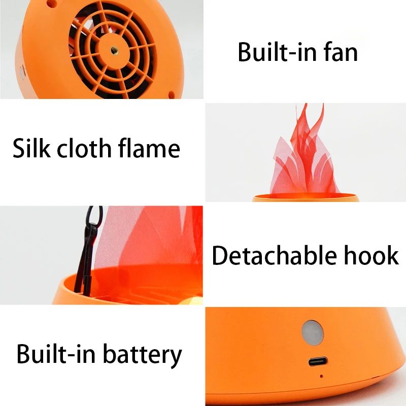 3w-1800mah-usb充電式パンプキン炎ランプ-フェスティバル装飾-焚き火パーティー-シミュレーションledランプ-電子焚き火台-ハロウィン