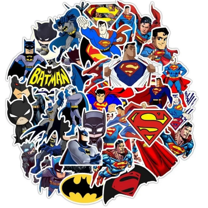 35/50PCS Bat-man Superhero Cartoon Anime Stickers Graffiti Decals Laptop Car Bike Toy Sticker Birthday gift for children