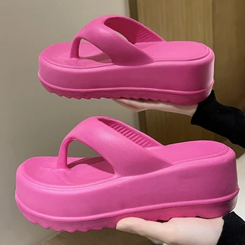 Kidmi damskie sandały na platformie damskie klapki EVA sandały na obcasie dla kobiet moda slajdy plażowe Outdoor miękki obcas kapcie w kształcie chmurki