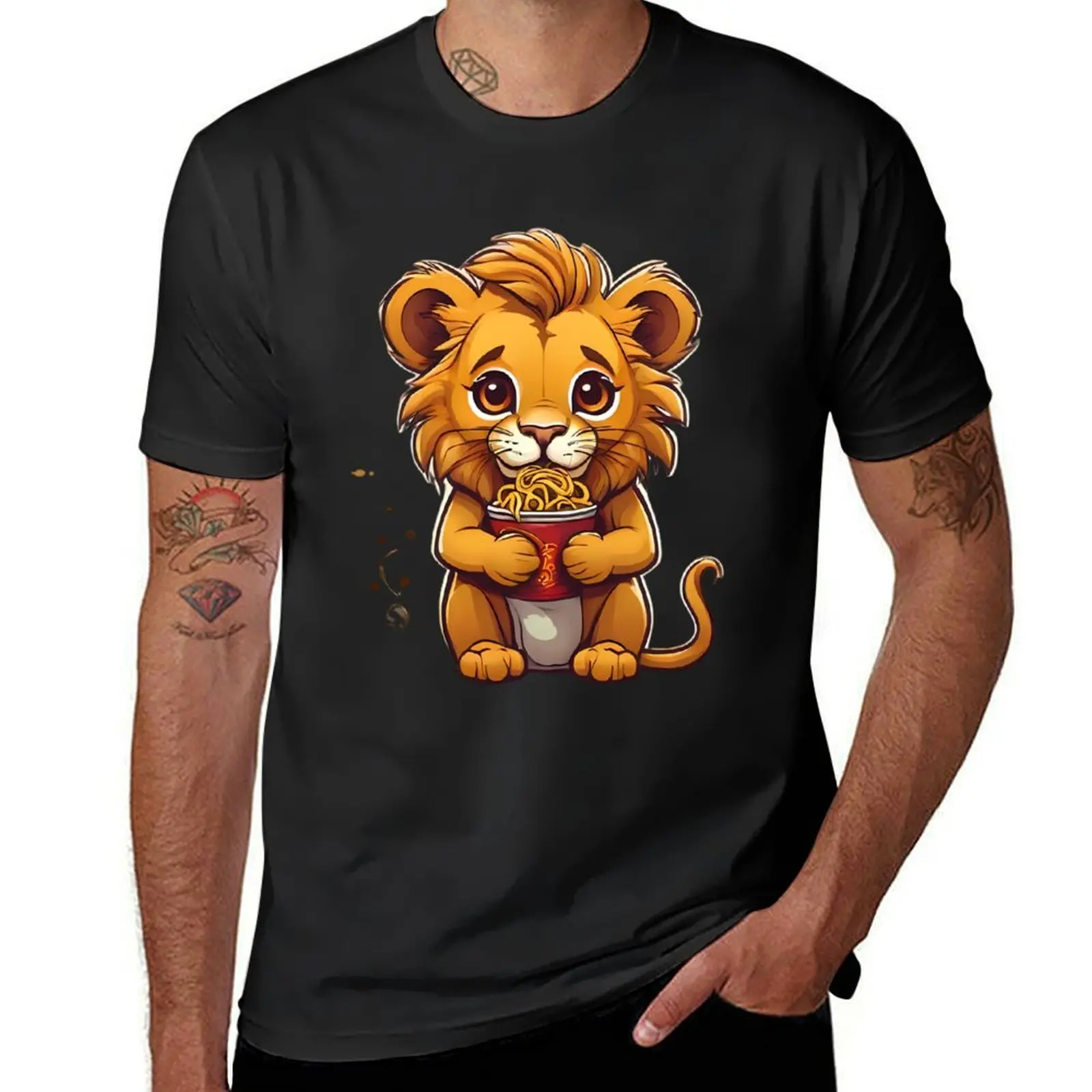 

lion noodle T-Shirt oversizeds summer clothes plain white t shirts men