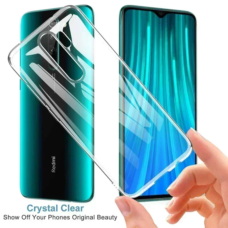 Clear Shockproof Phone Case for Xiaomi Redmi 8 8A Note8 Pro 8T Soft TPU Silicone Transparent Mobile Back Cover Note 8 T 8Pro Gel