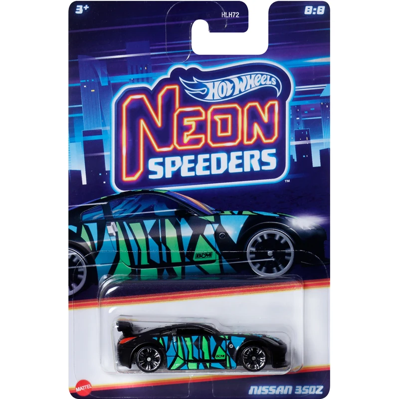 Mattel Hot Wheels Neon Speeders HLH72 A B C Коллекция моделей Литой под давлением 1:64 Металлические автомобили Игрушка в подарок