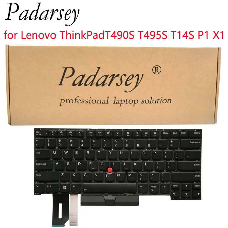 Padarsey-Reemplazo de teclado para portátil, sin marco, para Lenovo ThinkPad T490S T495S T14S P1 X1 Extreme Gen1 Gen2