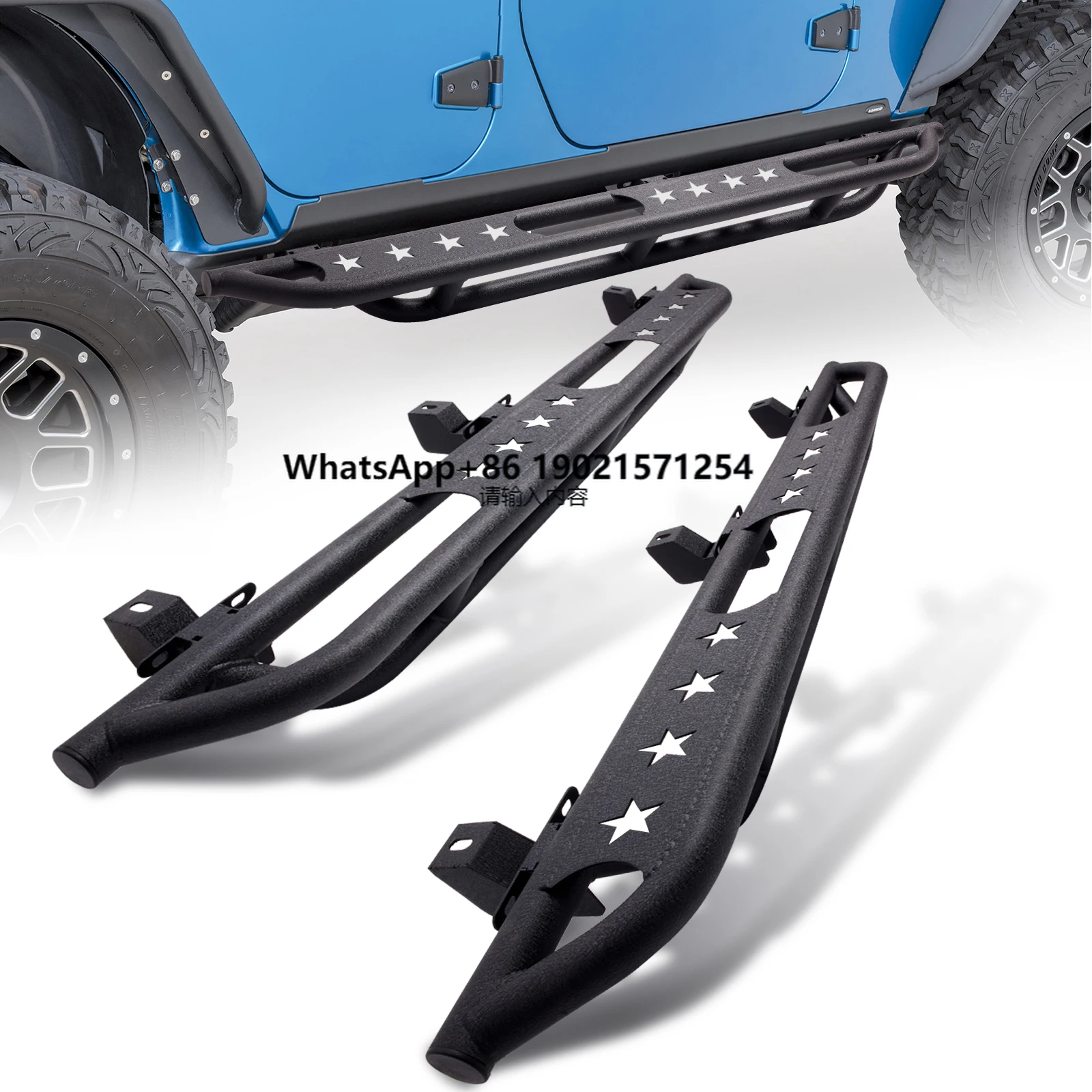

Для Jeep Wrangler JK 2007-2018 гг., 4-дверные подножки, черные стальные боковые ступеньки с порошковым покрытием, защитные боковые аксессуары