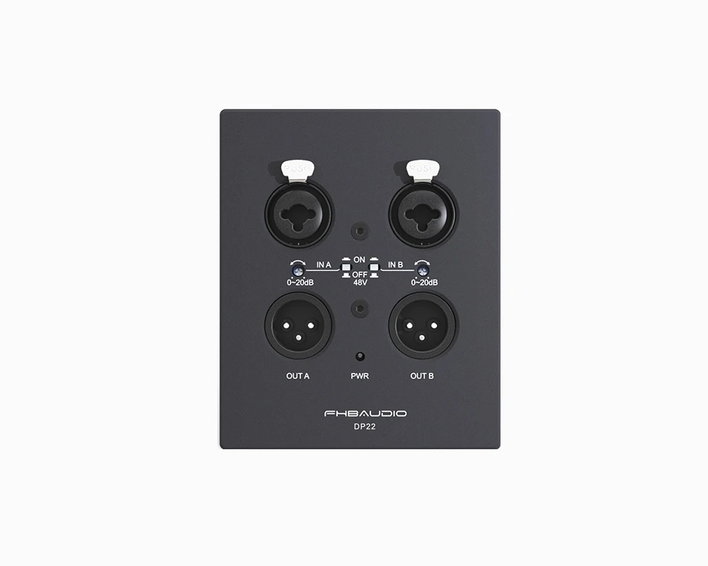 Dante Wandplaat Paneel 2 Kanaals Dante Interface Audio Met Twee-In-Een 3-Pins Xlr Poort