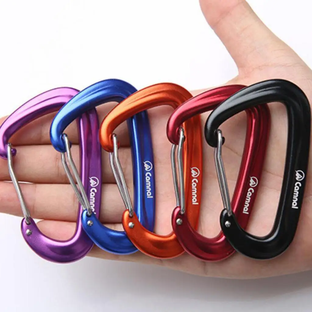 

Lightweight Aluminum Carabiner Quickdraw Lock Hook for Outdoor Keychain Hammock Hiking Camping Use