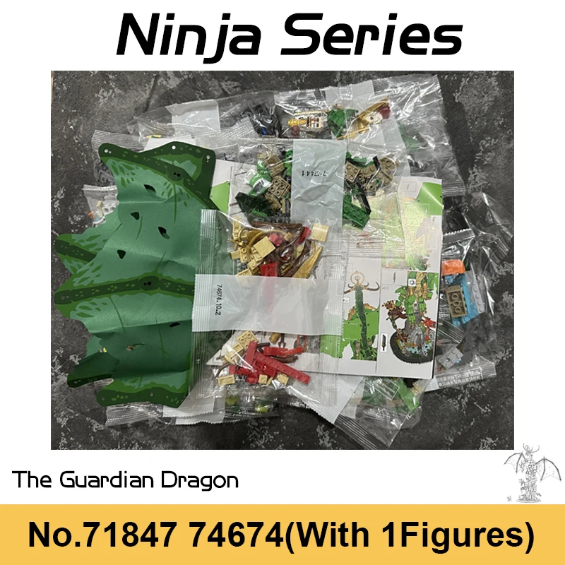 

Новинка, 1650 шт., серия ниндзя, строительные блоки Guardian Dragon, зеленый дракон, меховые кирпичи, игрушки для детей, мальчиков, рождественские подарки