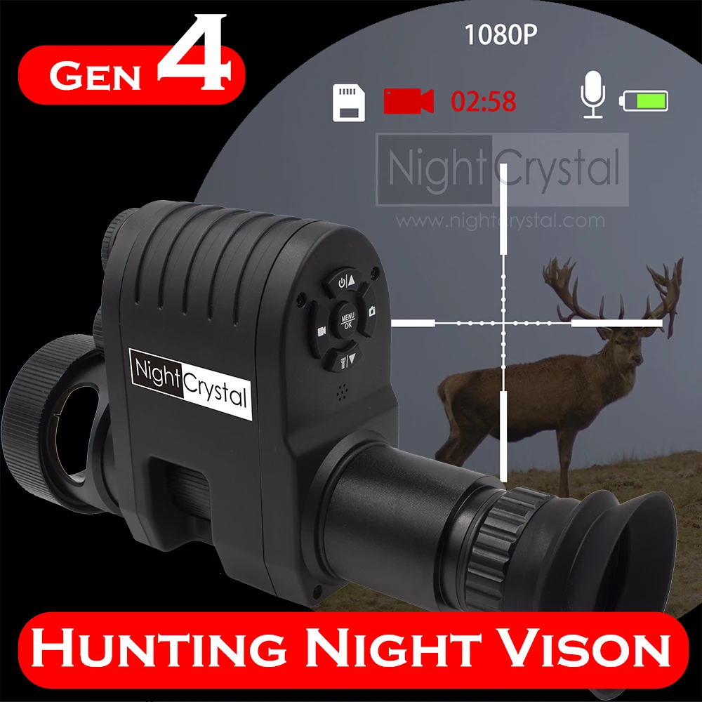 Megaorei 4A Integrated Night Vision Scope Hunting Camera Monocular Clip on Attachment with Built-in 850nm Infrared IR Flashlight