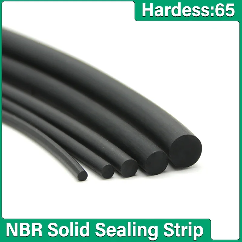 

2/5/10m NBR Sealing Strip Dia 1 2 2.5 3 4 5 6 7 8 9 10mm Black Solid Oil Resistance Round Nitrile Rubbe Strips Door Seal