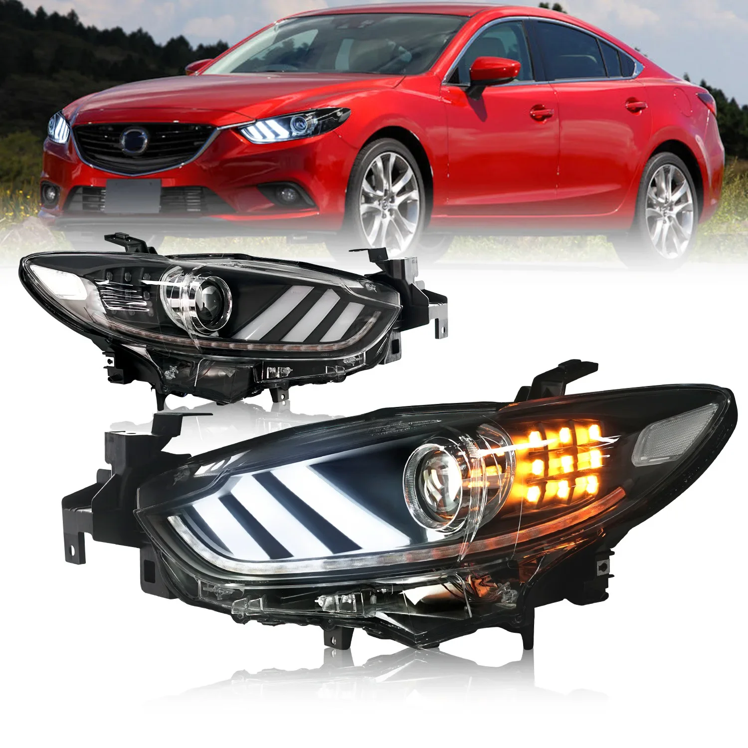 for MAZDA 6 Atenza Car Head Lamp Modified LED Headlights LED Daytime Running Lights Head Light For MAZDA 6 Atenza 2014 2015