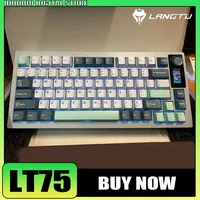 Langtu Lt75 Mechanical Keyboard Three Mode Pbt Customized Wireless Keyboard Quick Trigger Gasket Rgb Office E-Sports Game Gifts