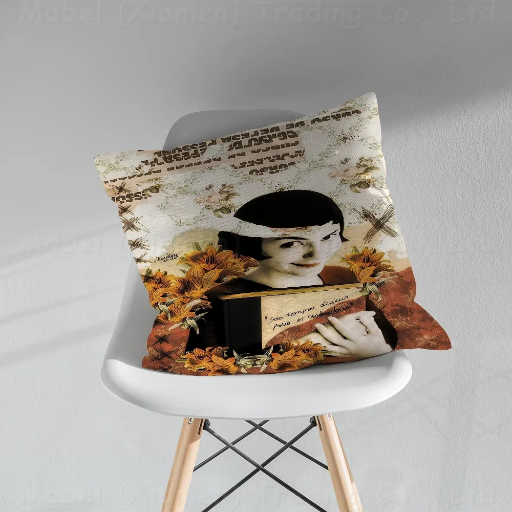 Amelie Classic Movie Cushion Cover Pillow Cover Decor Pillowcase Printed Cushion Case for Couch