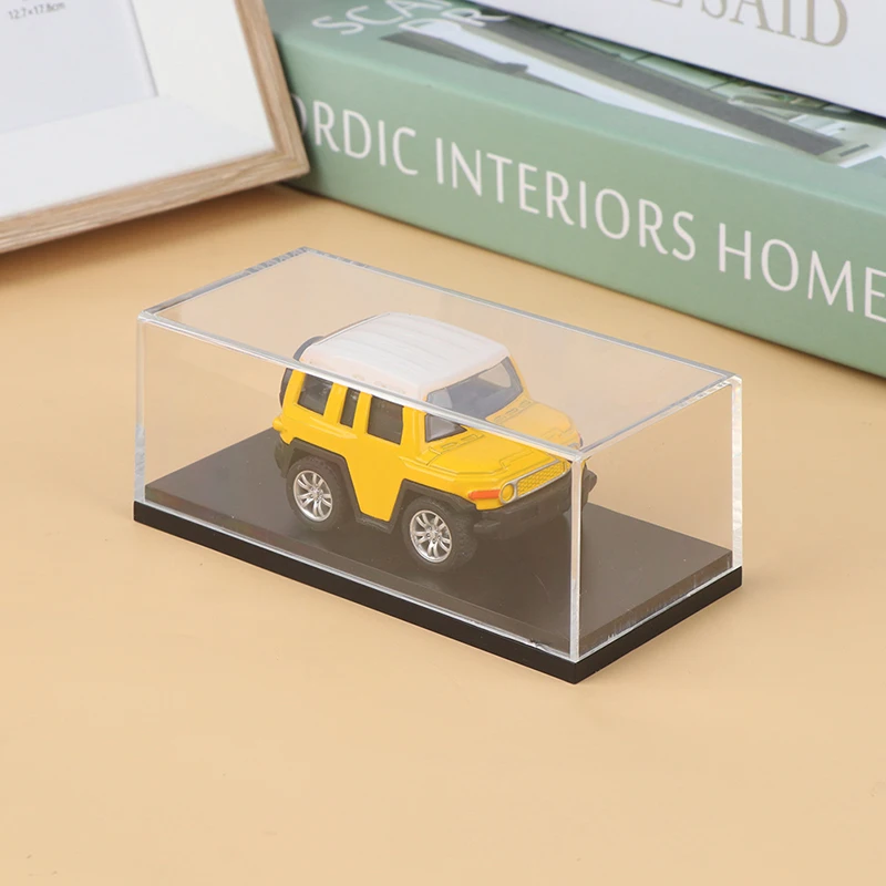 Boîte d'exposition transparente pour modèle de voiture 1:64, 1 pièce, étui de protection, couvercle rigide anti-poussière en acrylique, support de rangement