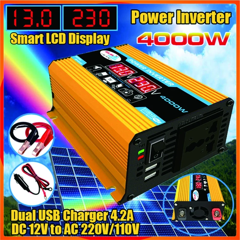 Solar Panel Inverter 4000W 110V-220V Solar 18W Controller LED Display Screen Solar Power Generation Intelligent Charging Board