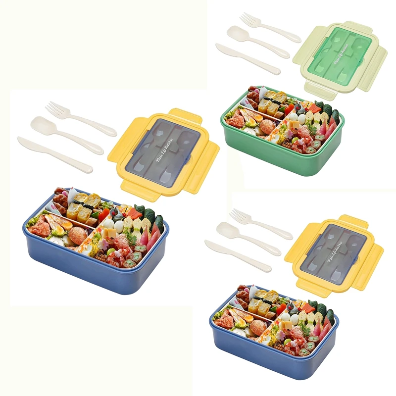 

Boxes For Adults,1400 ML Bento Lunch Box For Kids Children With Spoon & Fork, Lunch Containers With Compartments