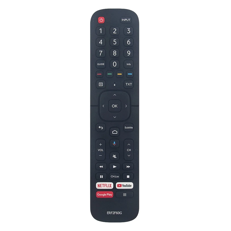 Erf2f60g substituir controle remoto para hisense smart android tv 9.0 torta 40a56e (sem função de voz)