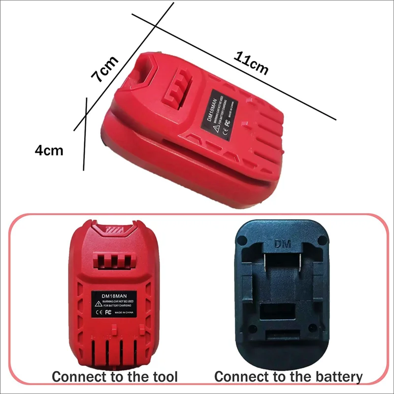 Adaptador de batería para herramientas inalámbricas Craftsman, adaptador DM18MAN para DeWalt 20V/Mil-Waukee 18V, convertidor de batería de litio