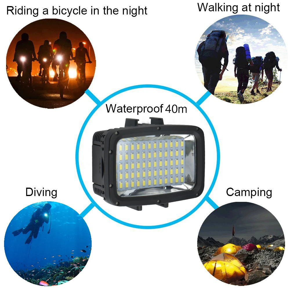 40m Tauchen Unterwasser wasserdichtes LED-Blitzlicht für Gopro Hero 11 9 10 Dji Osmo Action 3 Füll lampe Beleuchtung Kamera Zubehör