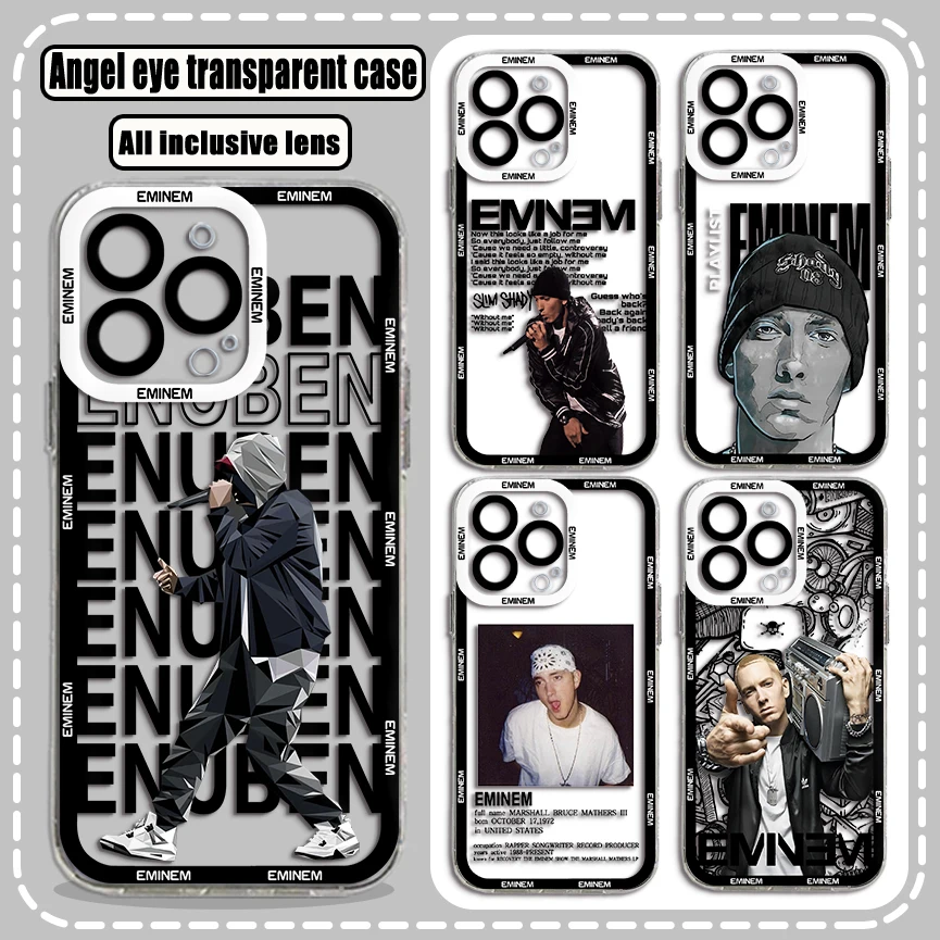 Rap Singer Eminem Phone Case For Xiaomi Redmi Note 13 12 12C 11 10 10C 13C 10s 9 9s 9A 9T 9C 8 7 Pro Max 4G 5G Transparent Cover