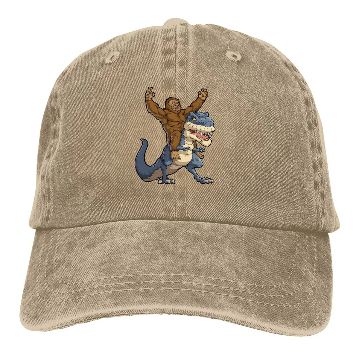 

Bigfoot Sasquatch Riding Dinosaur Baseball Cap Men Hats Women Visor Protection Snapback Caps