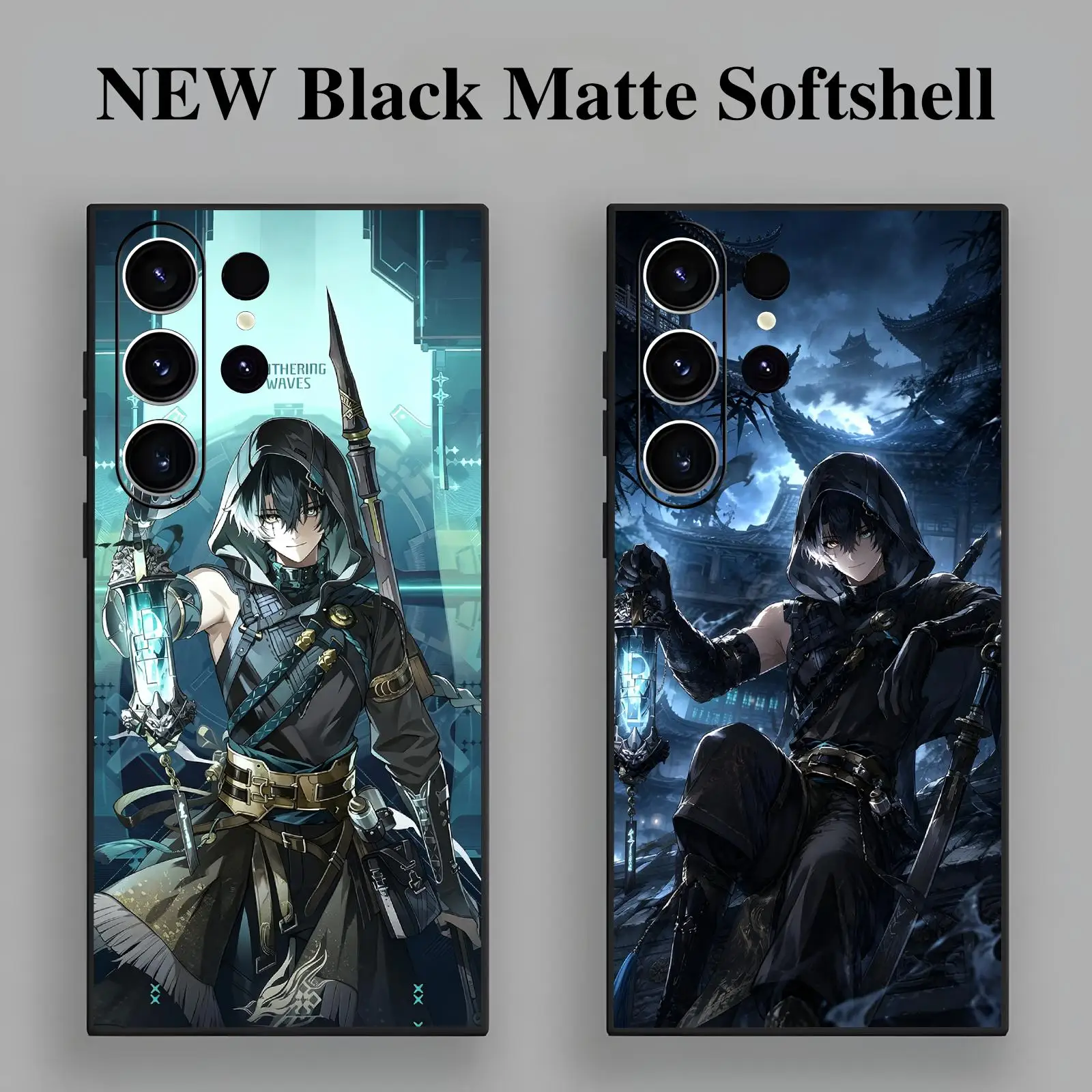 Phone Case For Samsung S26 S25 S24 S23 S22 S21 S20 Ultra Note20 Anti-Drop Soft Black Case Wuthering Waves jingran