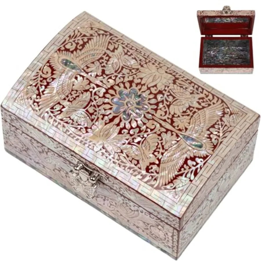 

Коробка для безделушек из перламутра - винтажный декор комнаты, органайзер для хранения ювелирных изделий, уникальные подарки для женщин, которые имеет все, день рождения A