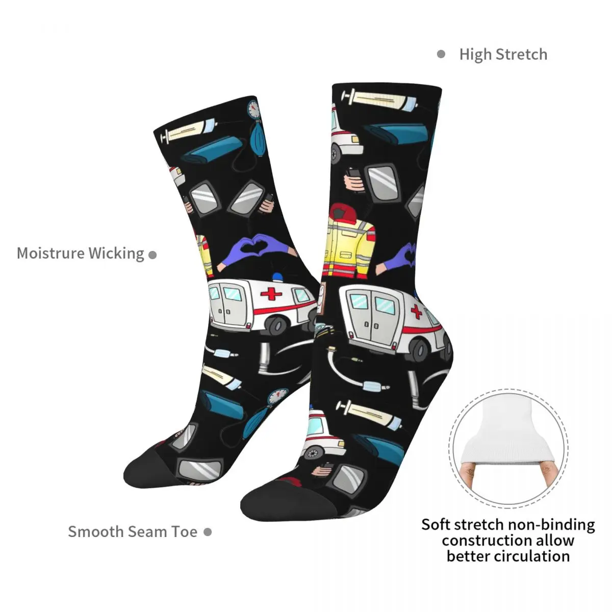 救急救命士ソックス原宿高品質ストッキングオールシーズンロングソックスアクセサリー男性用女性用クリスマスギフト