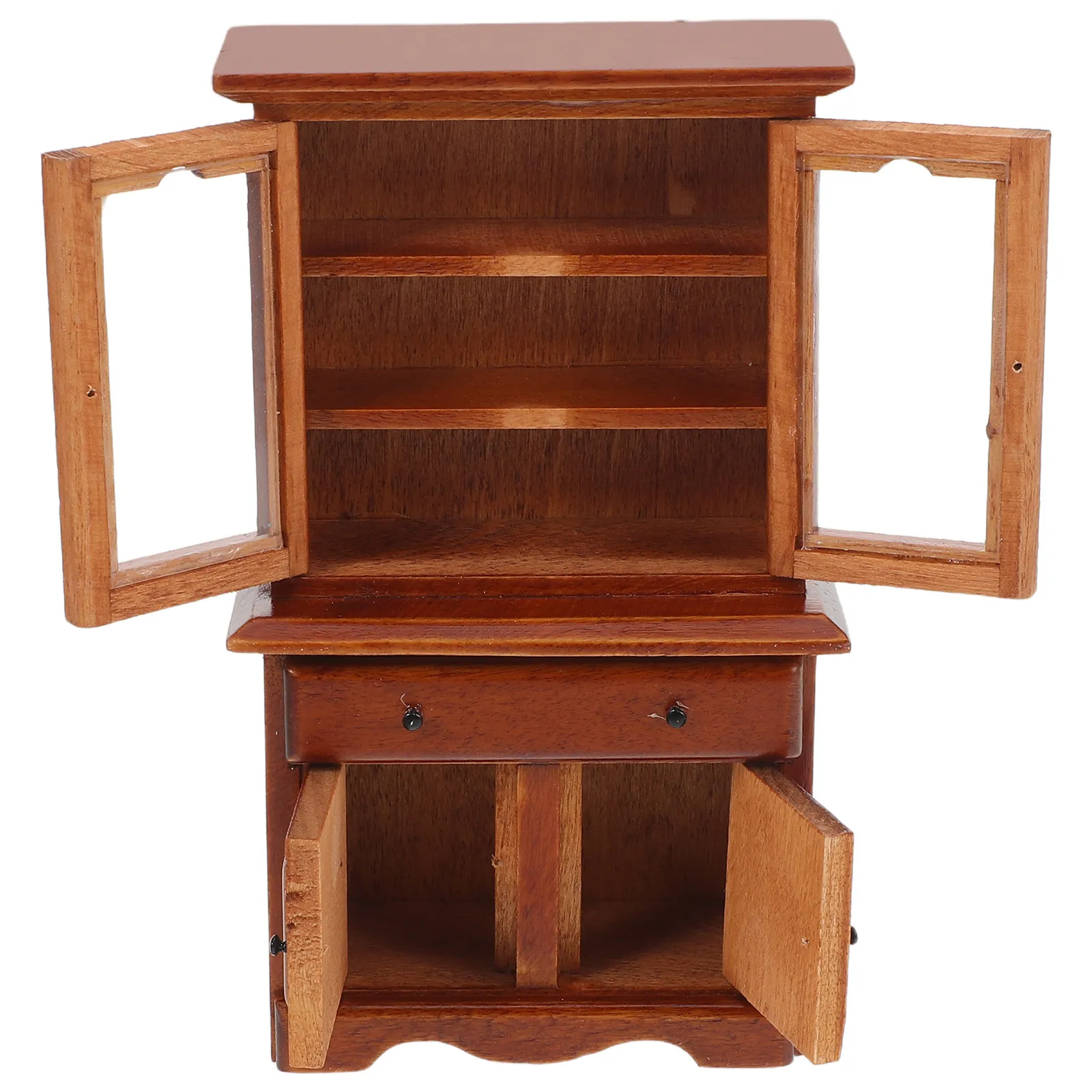 

Миниатюрный деревянный шкаф для кукольного домика, масштаб 1:12, реалистичная книжная полка с выдвижными ящиками, декоративный элемент, мебель для микросцен