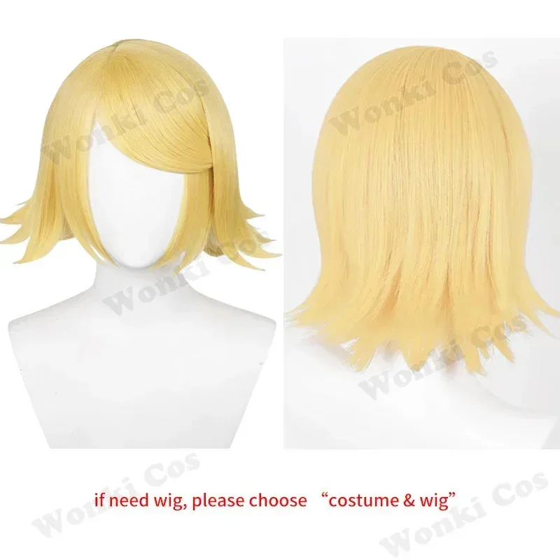 V Len Rin Cosplay Costumes Wig Set for Men Women Singer Twins Cosplay Patent Leather Uniform for Party Comic Con Outfits
