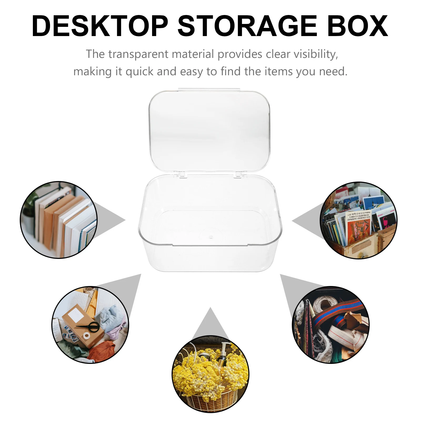 

Clear Makeup Organizer Acrylic Storage Box Countertop Hairpin Vanity Jewelry Stand