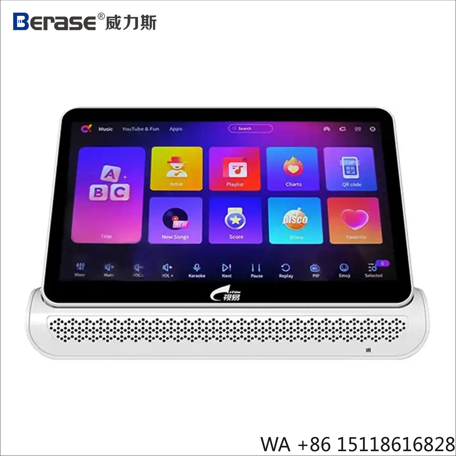 13.3 Inch 6 in 1 Karaoke Machine OEM Singing VOD Songs Player with 2 Wireless Microphones for KTV and Jukebox Use 2T Storage