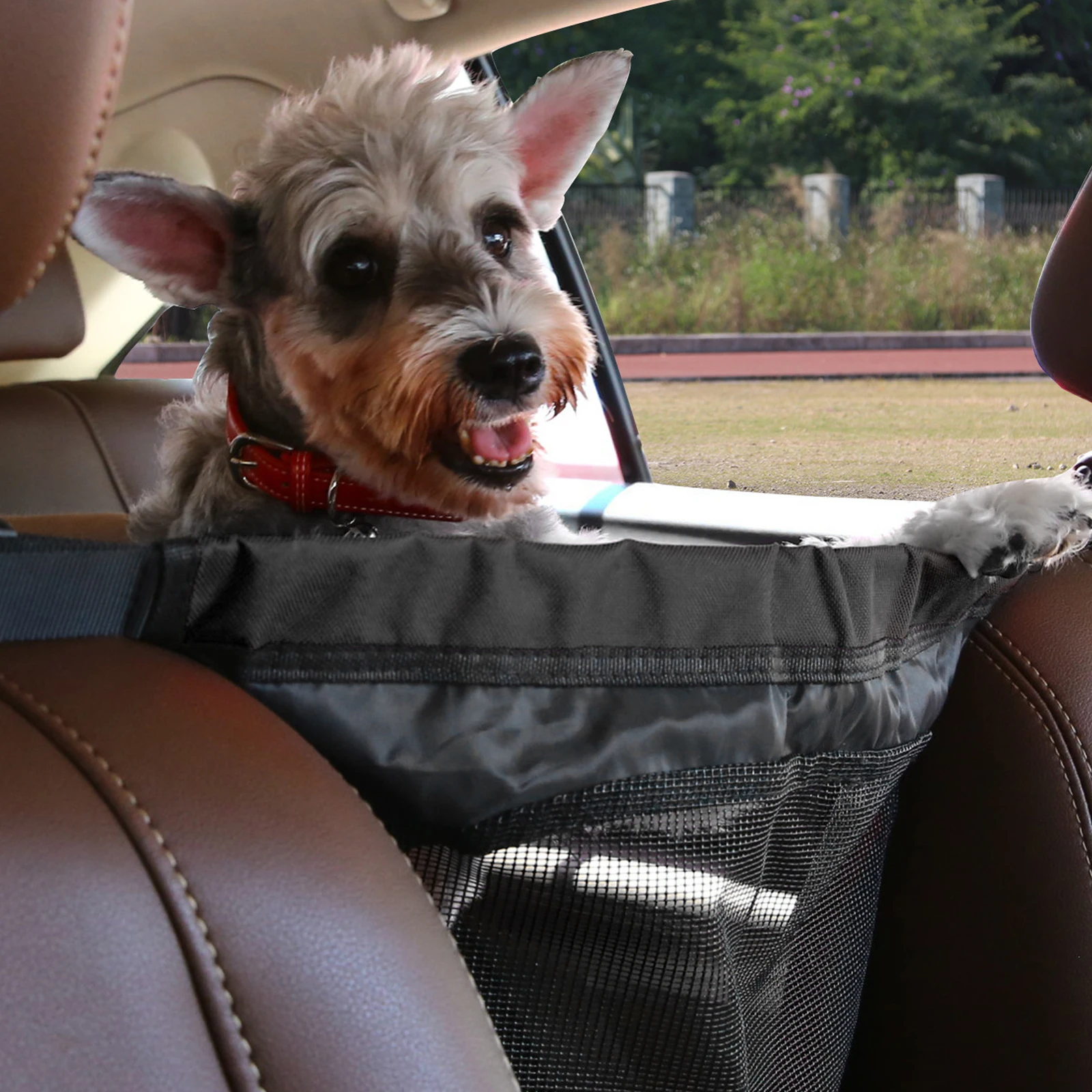 

Heavy-Duty Nylon Pet Barrier Car Backseat Mesh Cover Adjustable Vehicle Dog Safety Net Barrier Isolation Dog Net for Car