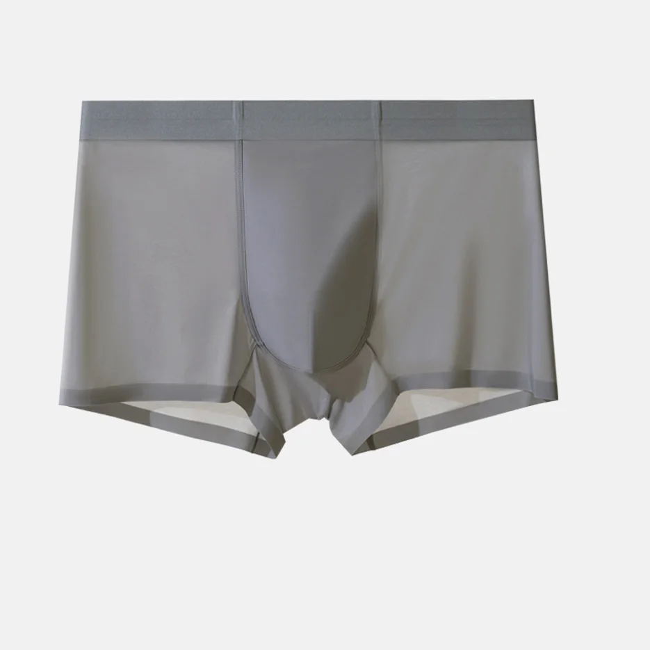 20D Ultra-Dünne Transparente Eisseide Herrenunterwäsche 3A Antibakterielle Atmungsaktive Schnelltrocknende Nahtlose Boxershorts