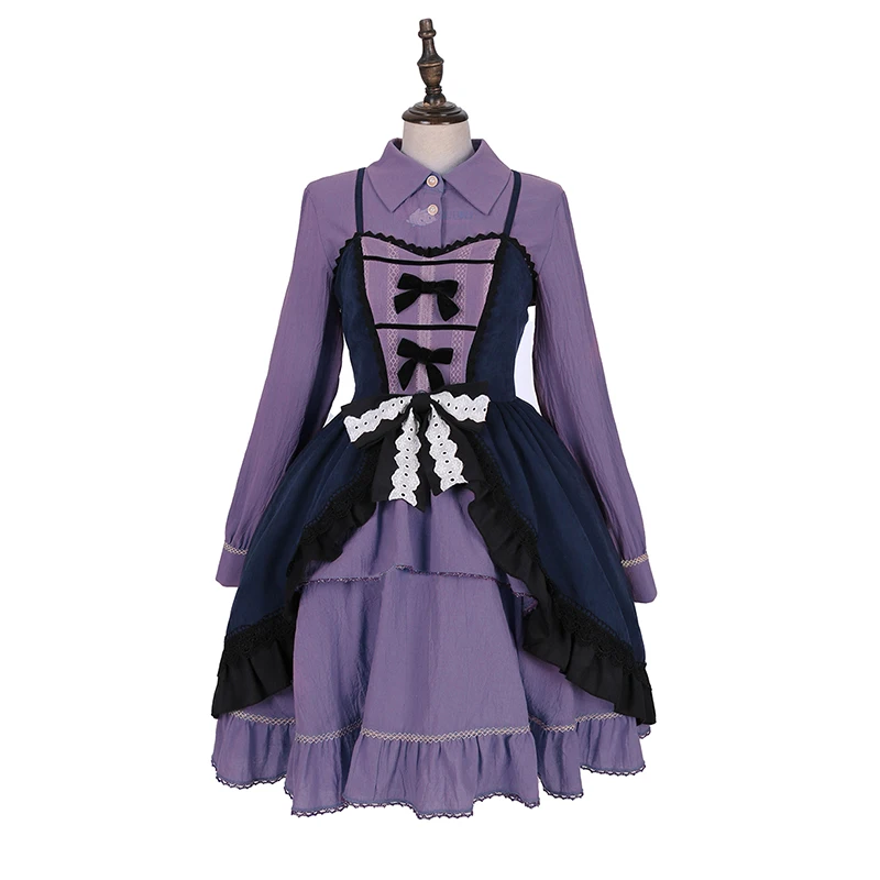 อะนิเมะ cos Takanashi Rikka คอสเพลย์น่ารัก Aquarium Gothic Lolita พร้อมเสื้อคลุม Chunibyo love เครื่องแต่งกายชุด C