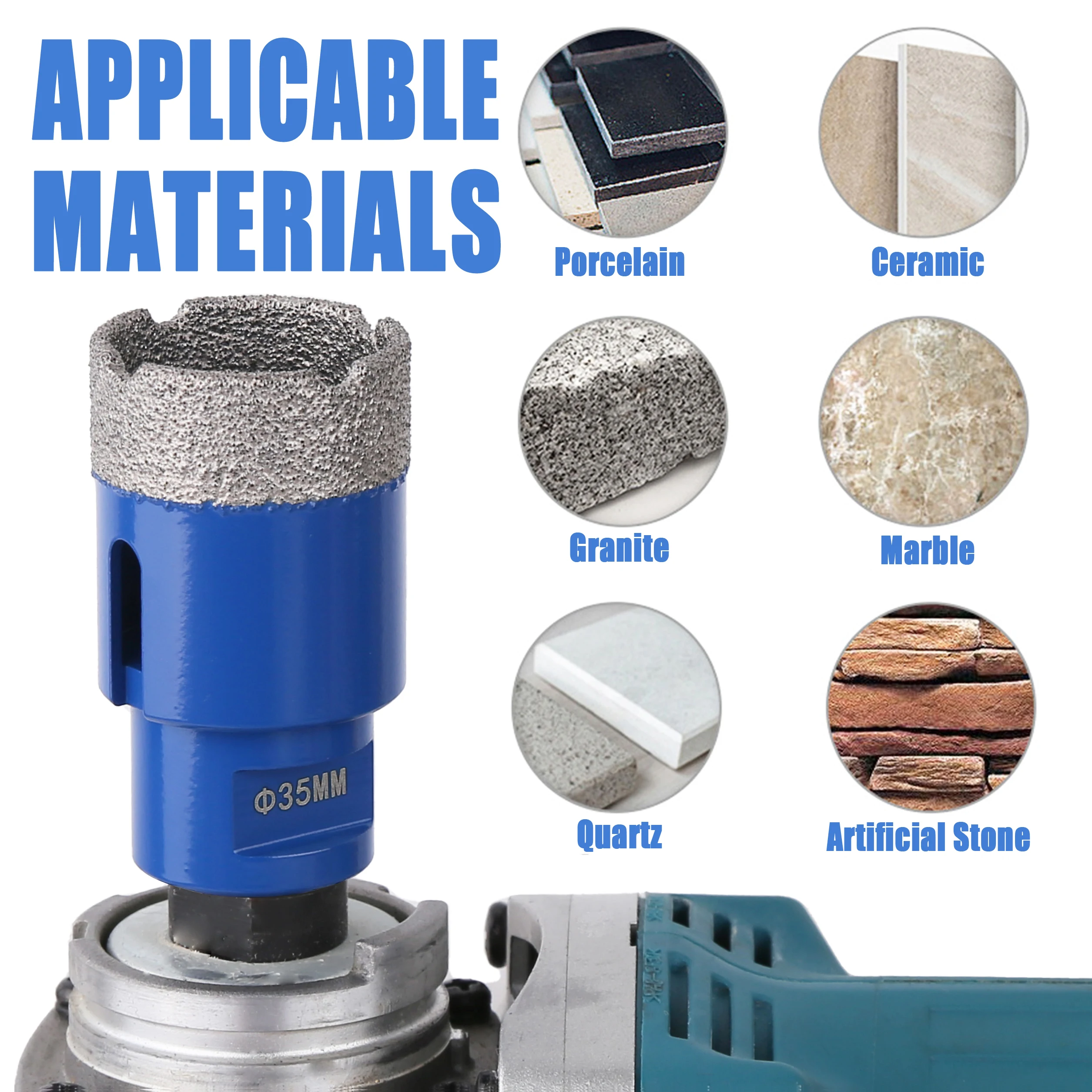 HEDA 1PC Dry Diamond Drilling Core Bit 6-120mm for Ceramic Tile Drill Bits Granite Marble Hole Saw With M14 Thread Opener