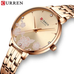 CURREN Exquisite Minimalist Women Watch Luxury Fashion Stain Steel Ladies Waterproof Quartz Wristwatch Rose Gold Female Clock