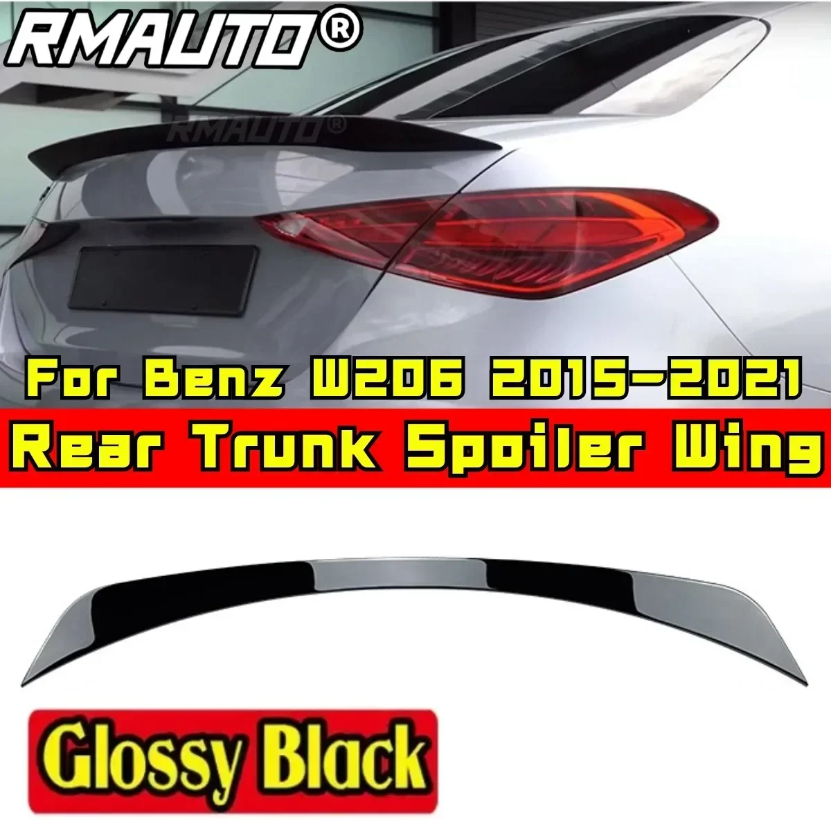 Car Rear Trunk Spoiler Body Kit Car Rear Wing For Benz C Class W206 C200 C260 C300 C63 AMG Sedan 4 Doors 2022-2024 Exterior Part