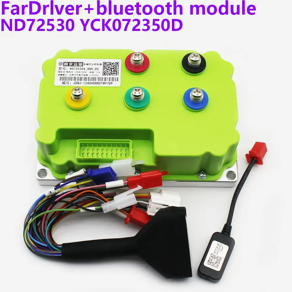 

Контроллер двигателя для электросамоката Nanjing Fardriver ND72530 YCK072350D 350A DC с синусоидальной волной, Bluetooth, программирование и отладка.