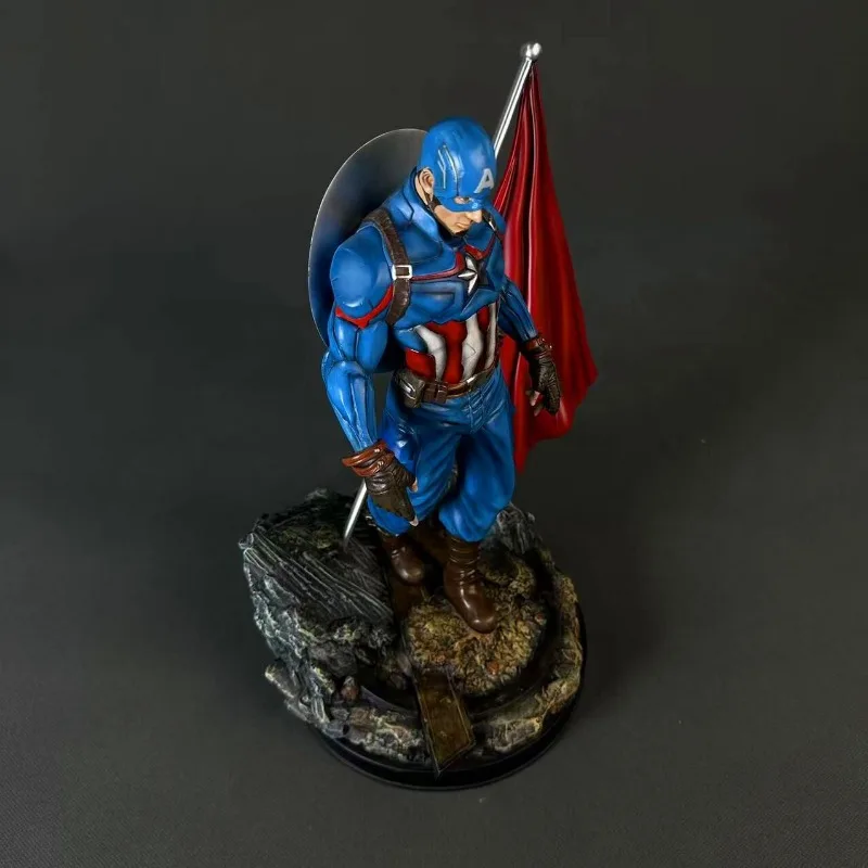 35 سنتيمتر المنتقمون الشكل كابتن أمريكا الراتنج أنيمي جمع نموذج سطح المكتب زخرفة زينة هدايا العيد ألعاب أطفال