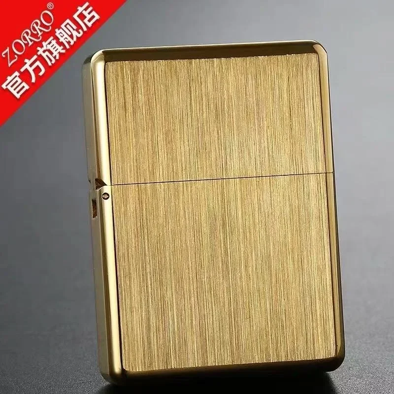 ZORRO 912  Heavy Duty Armor Brass/Titanium Windproof Oil Lighter; 3/5 Hinged Metal Oil Lighter Men's Gift 150G - Image 2