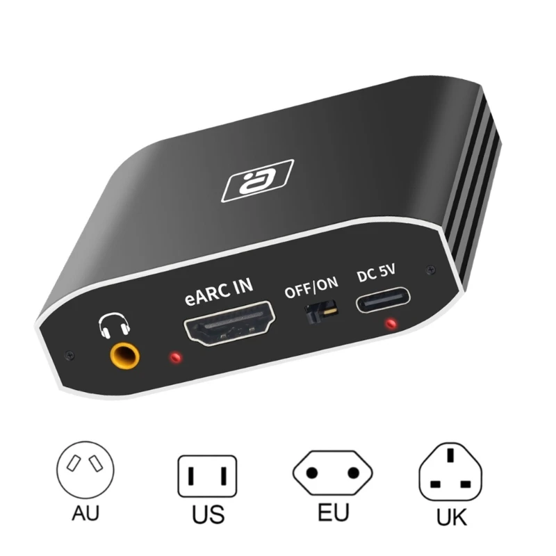 2024 New eARC  Extractor HDMI-Compatible- DAC Converter  Adapter Support  AC3 LPCM 192Khz Optical Coaxial 3.5mm AUX