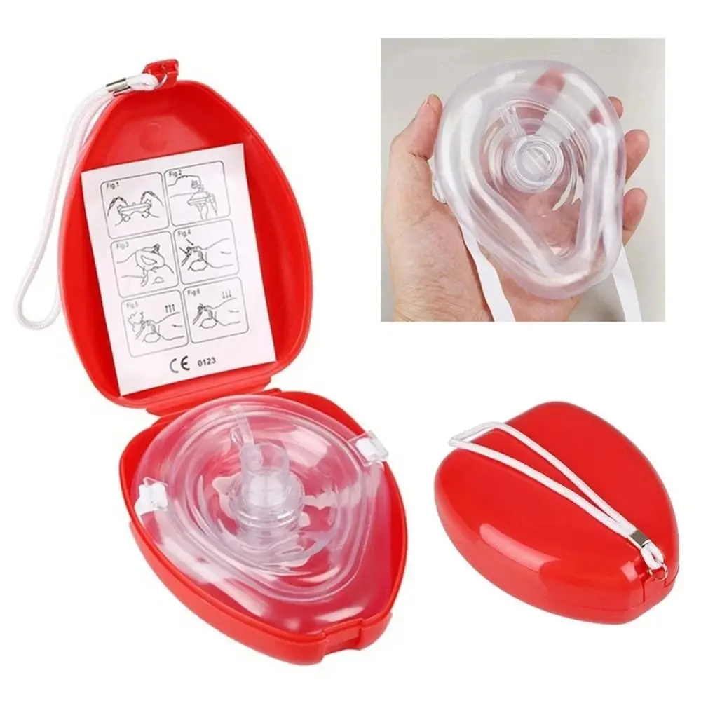 

Reuseable CPR Breathing Mask Breathing Mask Professional Artificial Respiration Mask One-way Valve Tools Red Cpr Rescue