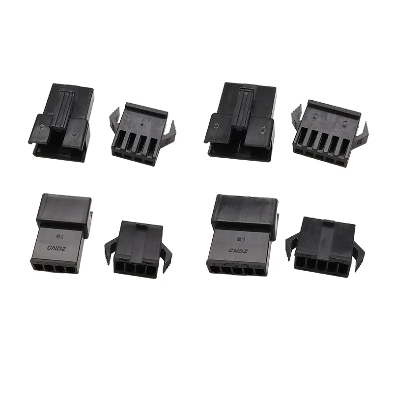 200Pcs/Box Black JST SM 2.54mm Pitch 2P 3P 4P 5 Pin Male Female Plug Housing Pin Header Crimp Terminal Adapter Wire Connector