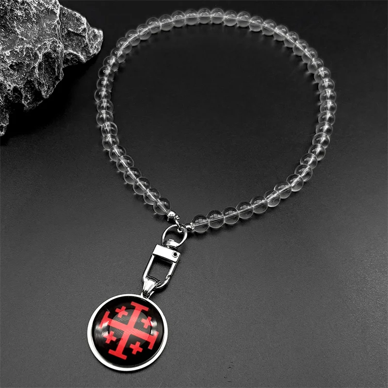 

Jerusalem Cross Pendant Necklace For Women Men Stainless Steel Gold Color Glass Religion Christian Chain Amulet Jewelry Gift