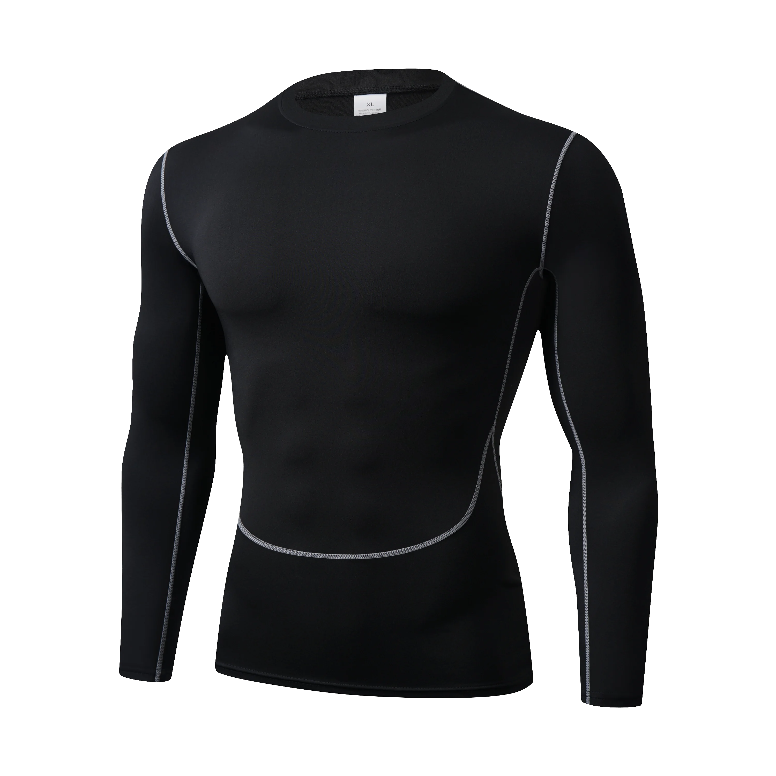 Men's long sleeved sports T-shirt, tight fitting, sweat absorbing, breathable, high elasticity basketball fitness suit image 4