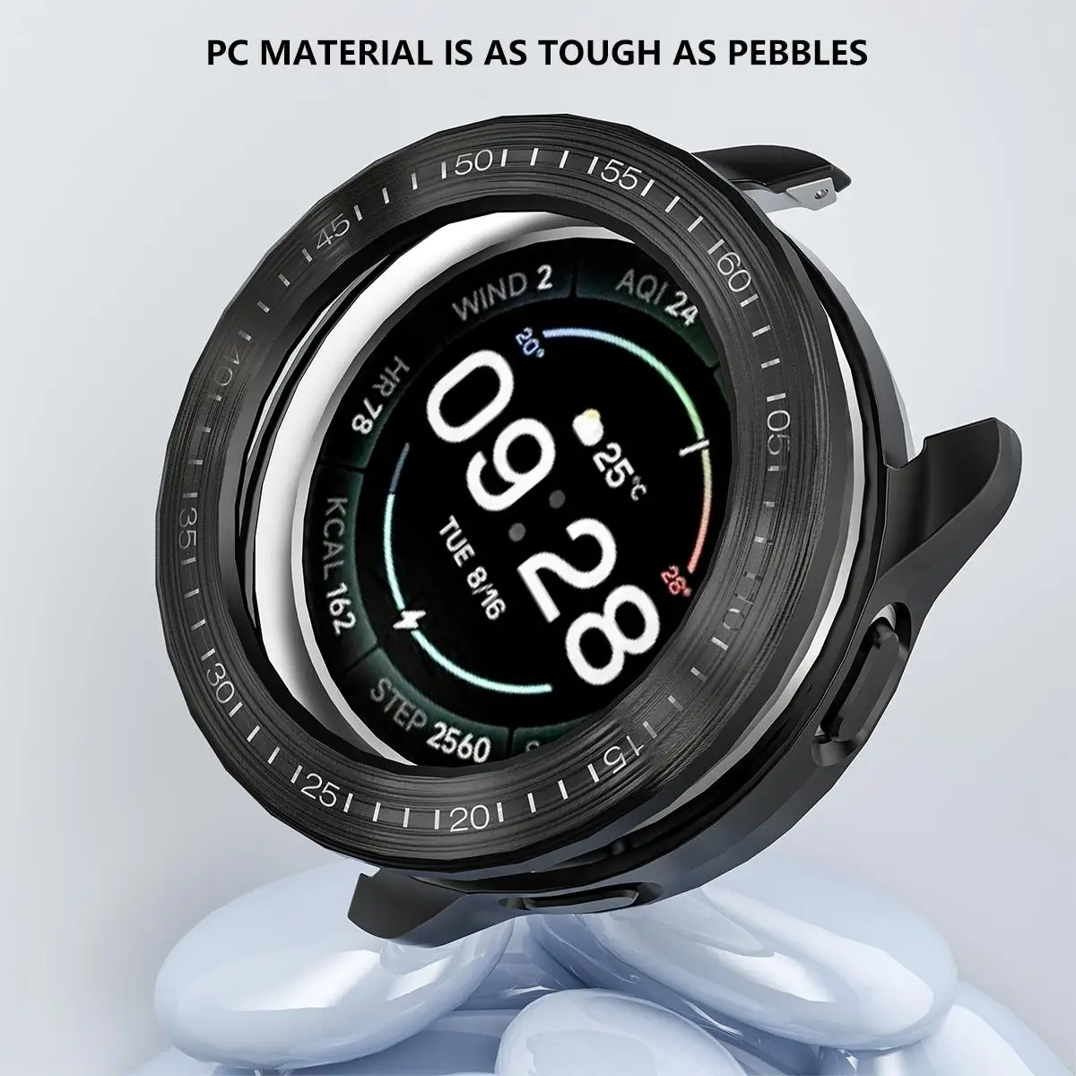 Capa para xiaomi mi watch s3 caso acessórios pc protetor escudo para mi relógio s3 fio galvanizado desenho oco caso + moldura nós